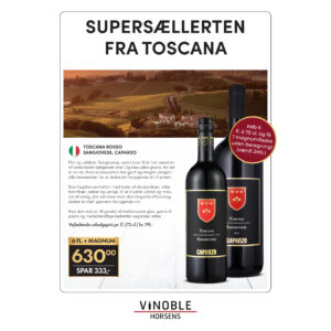 2024 Caparzo SANGIOVESE TOSCANA ROSSO IGT-Toscana TILBUD 105,- V/6 FLASKER + 1 GRATIS MAGNUMFLASKE